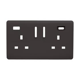Dark Brown Spare Plate Wiring Accessories Trendi Decorative Screwless